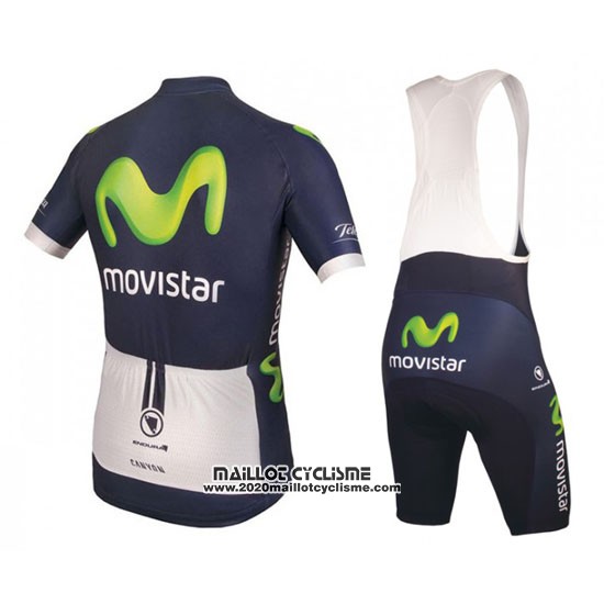 2016 Maillot Ciclismo Movistar Vert et Bleu Manches Courtes et Cuissard